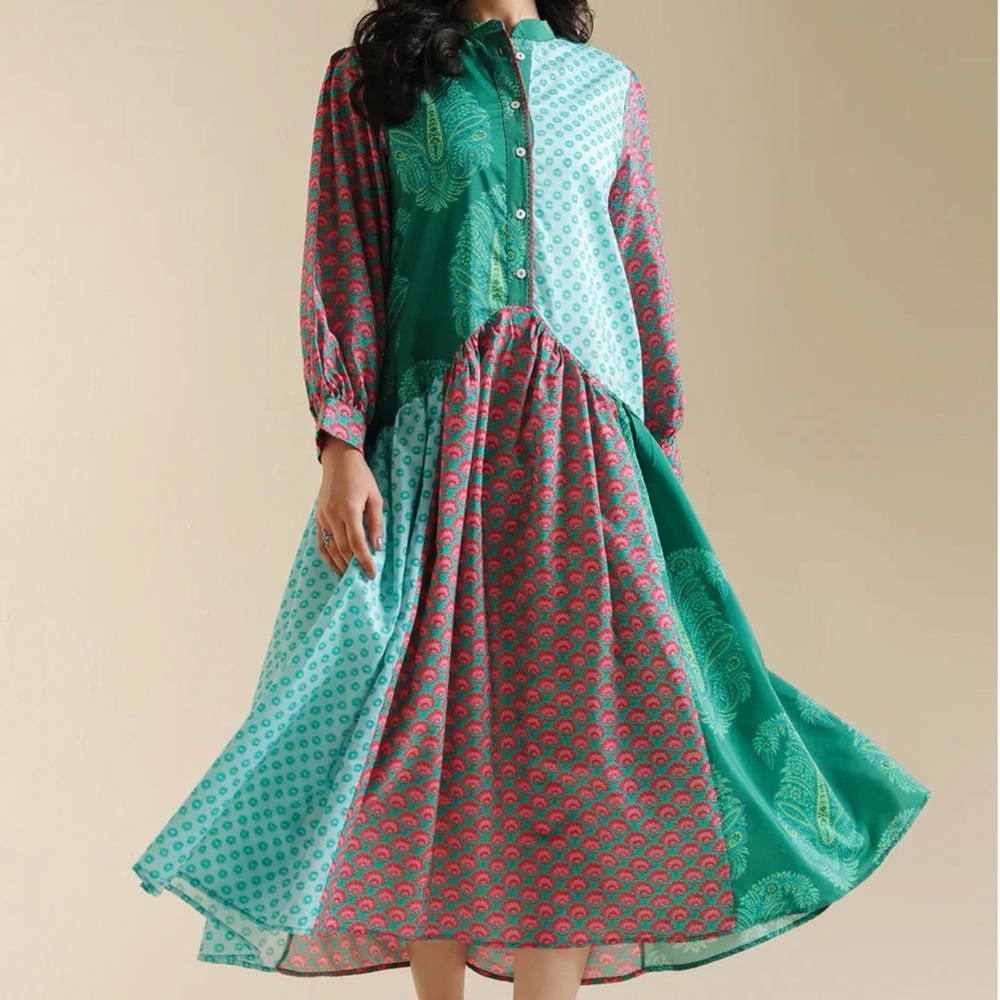 Chic Multicolor Long Sleeve Dress Summer